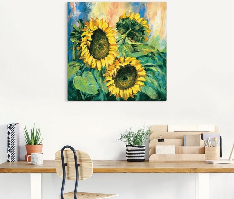 Artland Artprint op linnen Zonnebloemen II gespannen op een spieraam - Foto 4