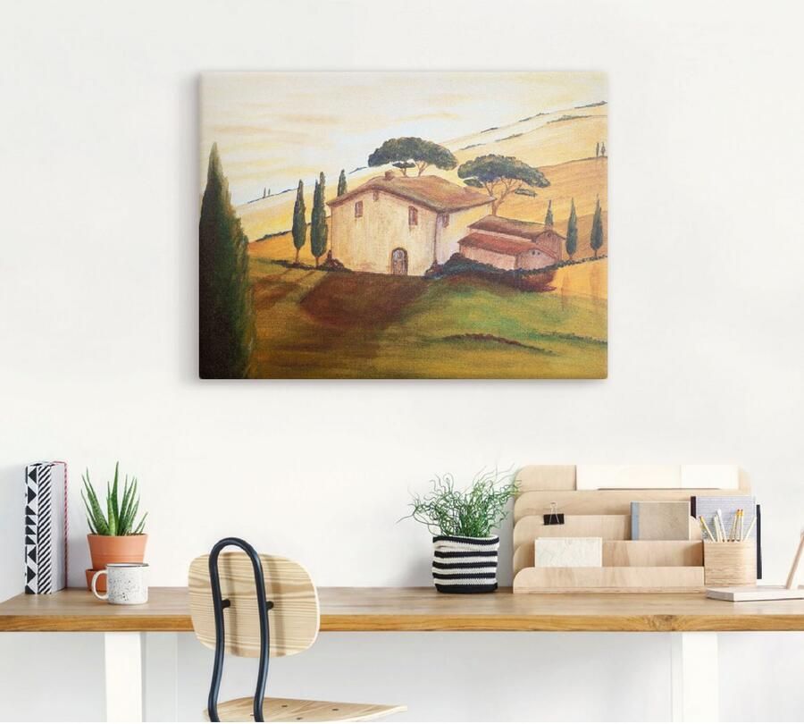 Artland Artprint op linnen Zonnebloemen in de Toscane (detail) - Foto 3