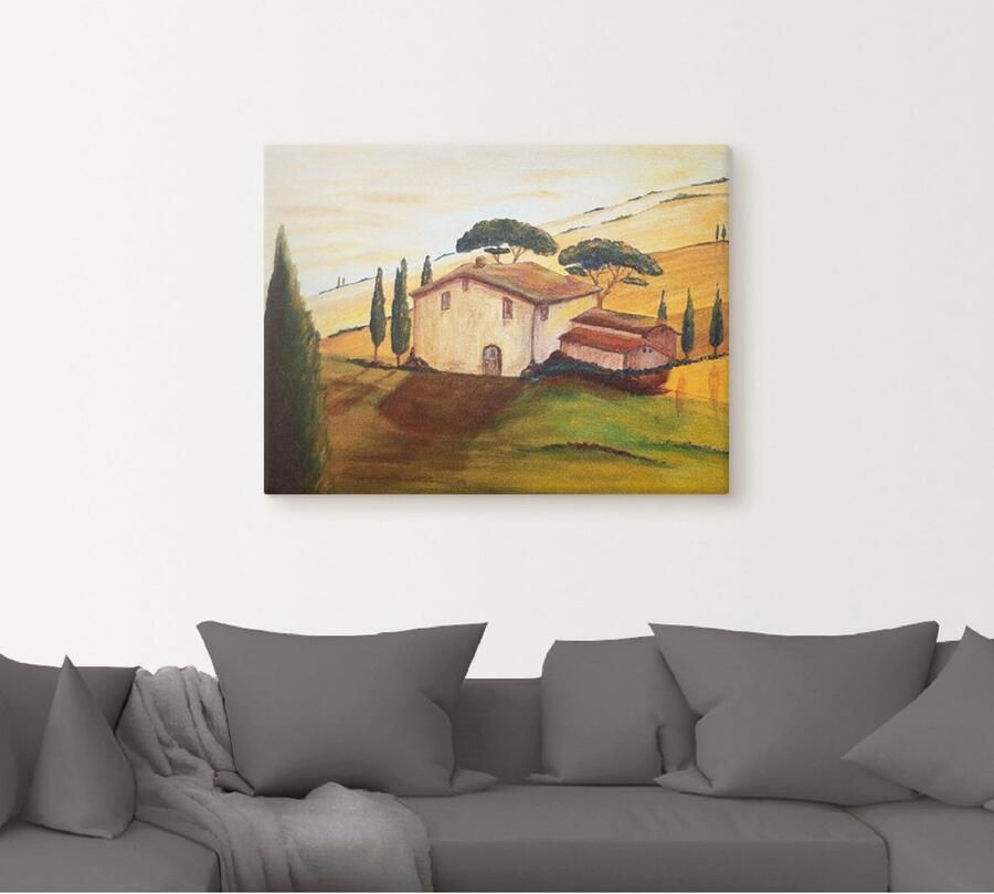 Artland Artprint op linnen Zonnebloemen in de Toscane (detail) - Foto 4