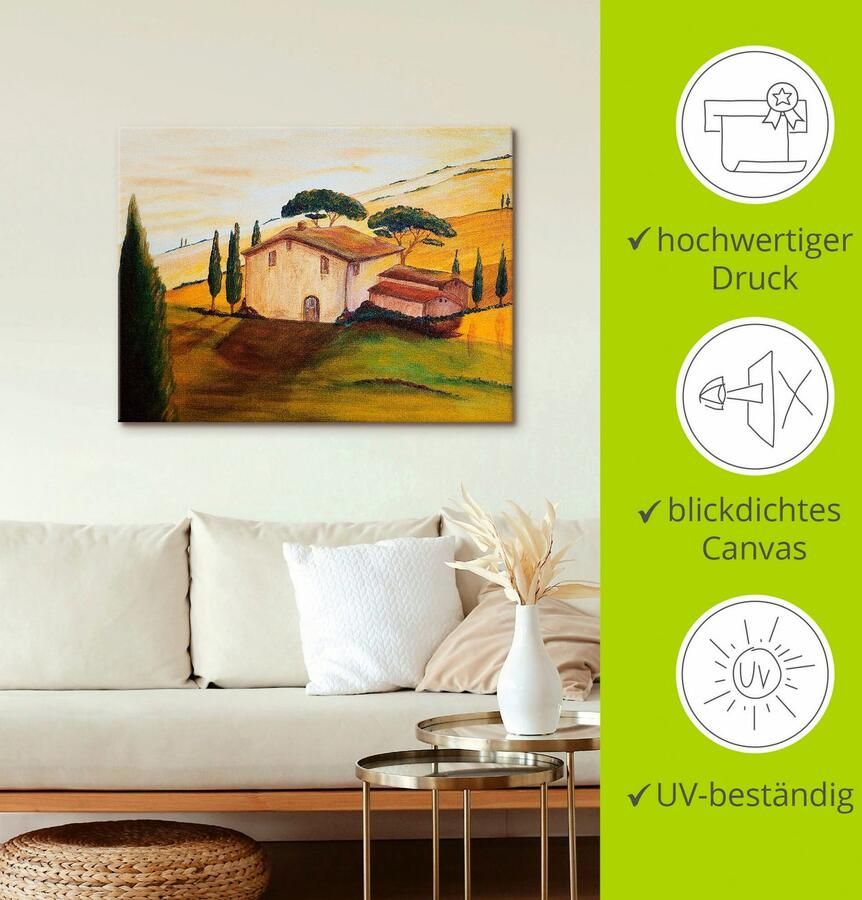 Artland Artprint op linnen Zonnebloemen in de Toscane (detail) - Foto 2