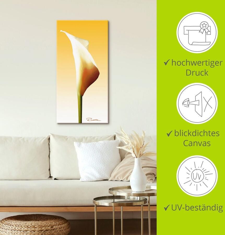 Artland Artprint op linnen Zonneschijn calla I gespannen op een spieraam - Foto 3