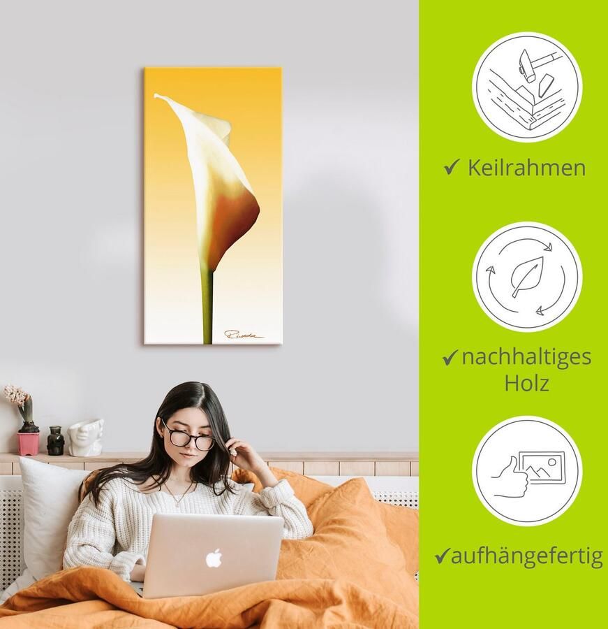 Artland Artprint op linnen Zonneschijn calla I gespannen op een spieraam - Foto 2