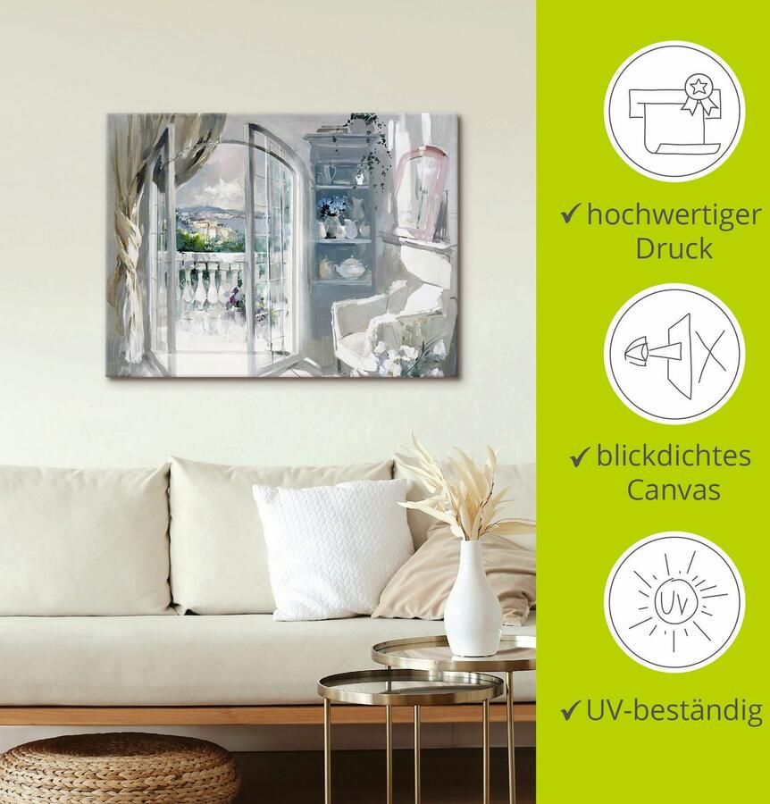 Artland Artprint op linnen Zonnige ruimte gespannen op een spieraam - Foto 3