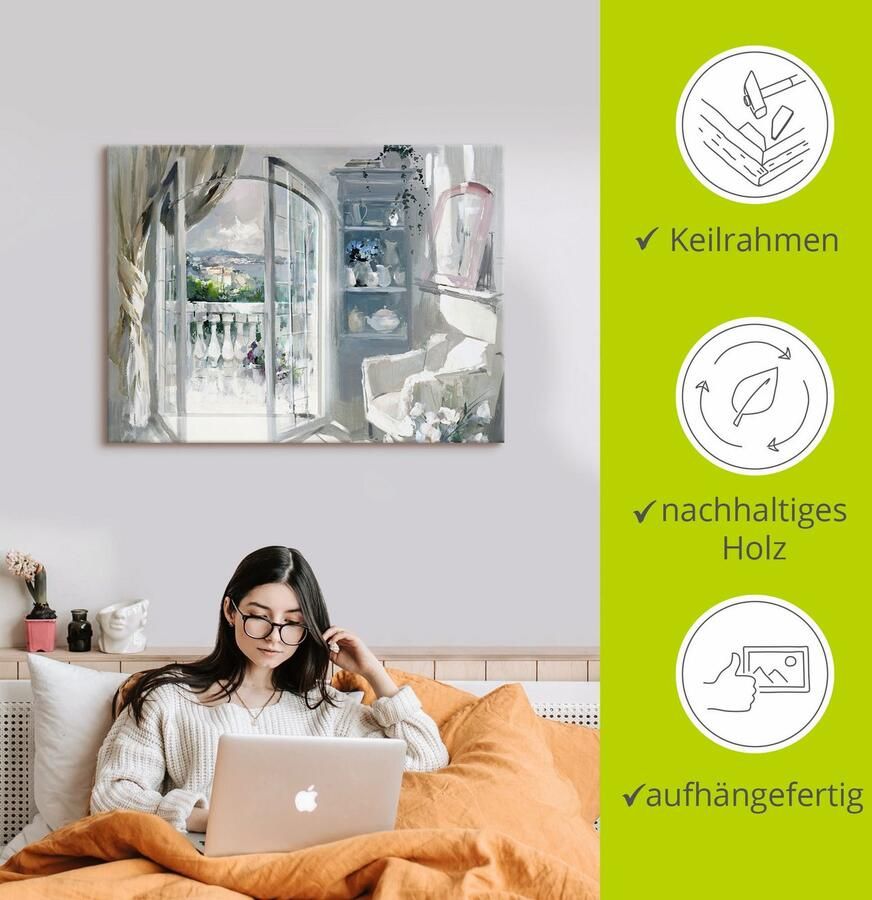 Artland Artprint op linnen Zonnige ruimte gespannen op een spieraam - Foto 2