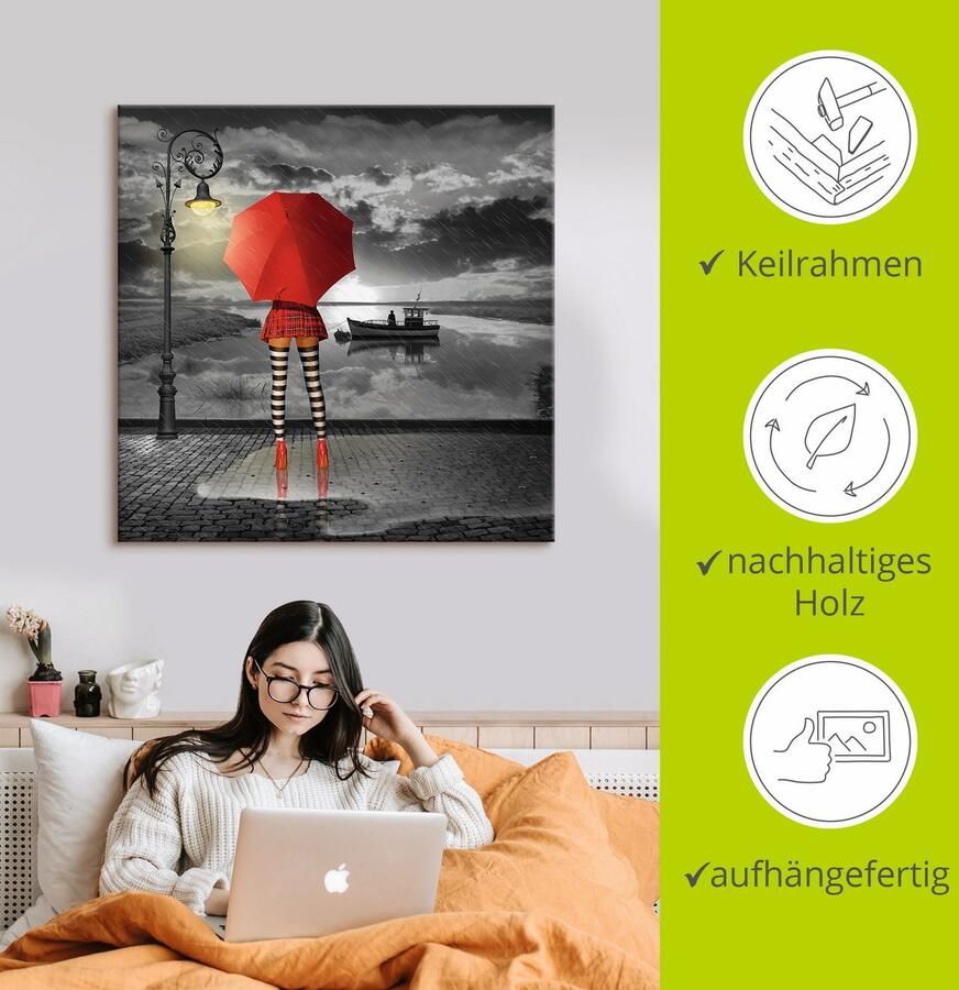 Artland Artprint op linnen Zonnige uitzichten gespannen op een spieraam