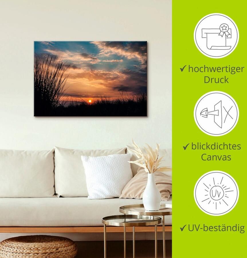 Artland Artprint op linnen Zonsondergang aan de kust Oostzee - Foto 3