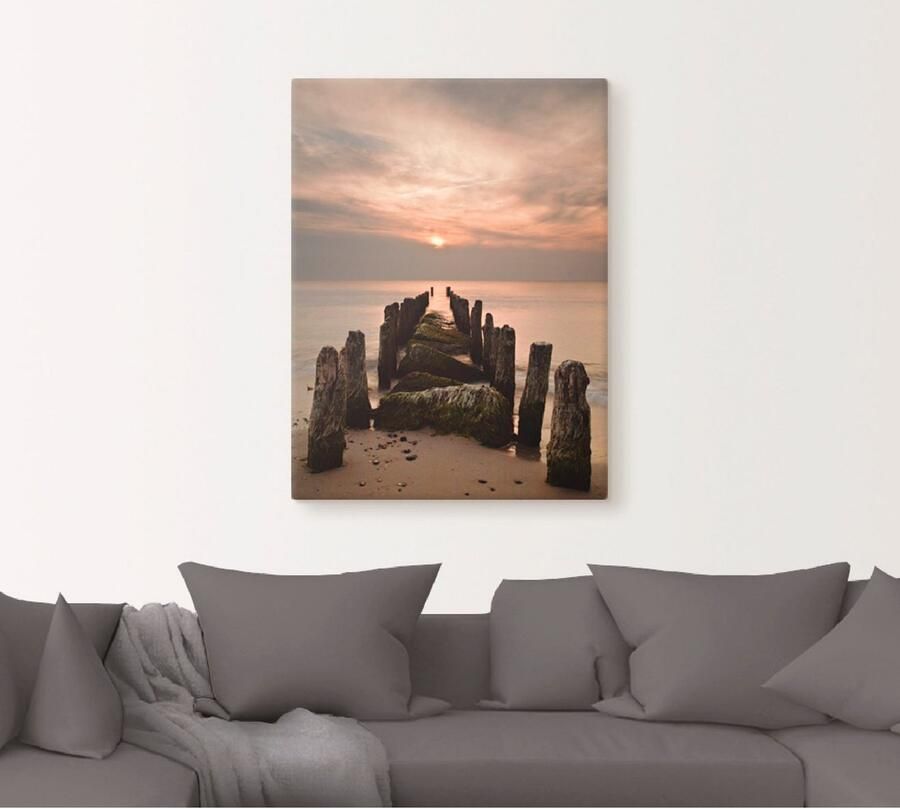 Artland Artprint op linnen Zonsondergang aan de Oostzee - Foto 5