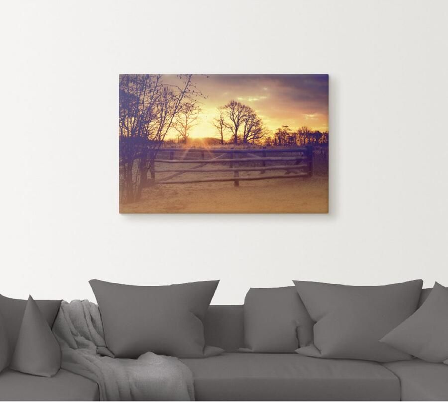 Artland Artprint op linnen Zonsopkomst in februari - Foto 5