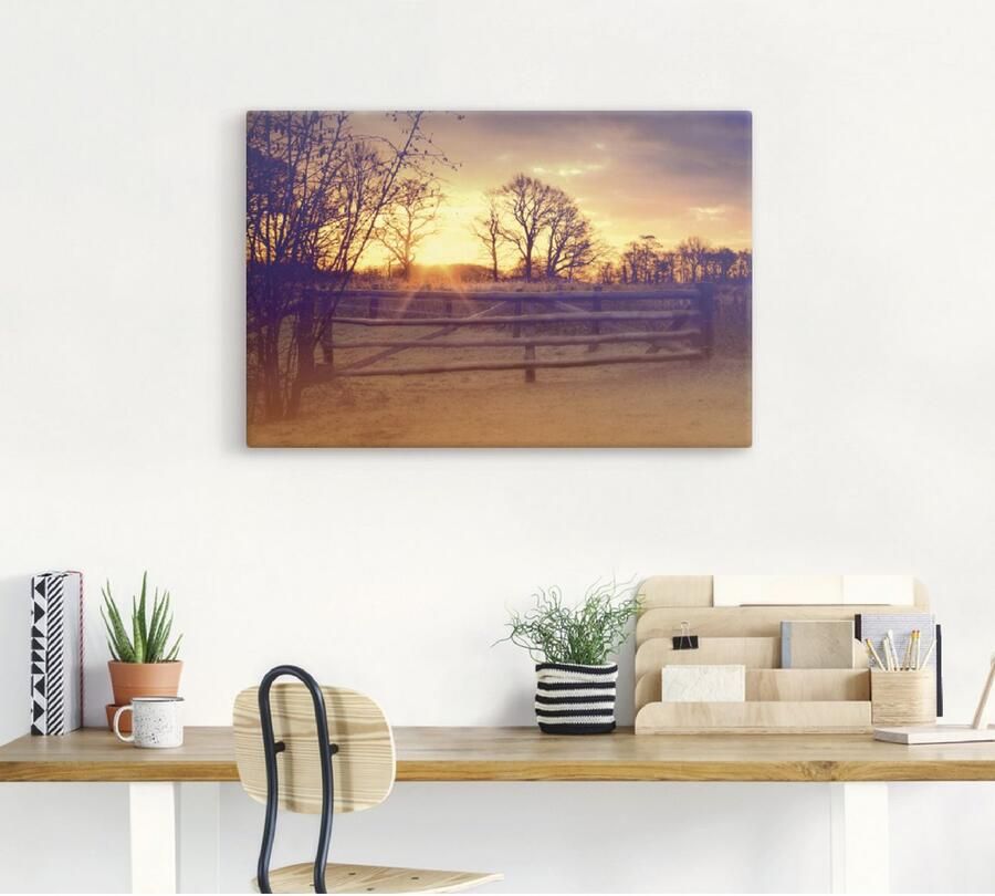 Artland Artprint op linnen Zonsopkomst in februari - Foto 4