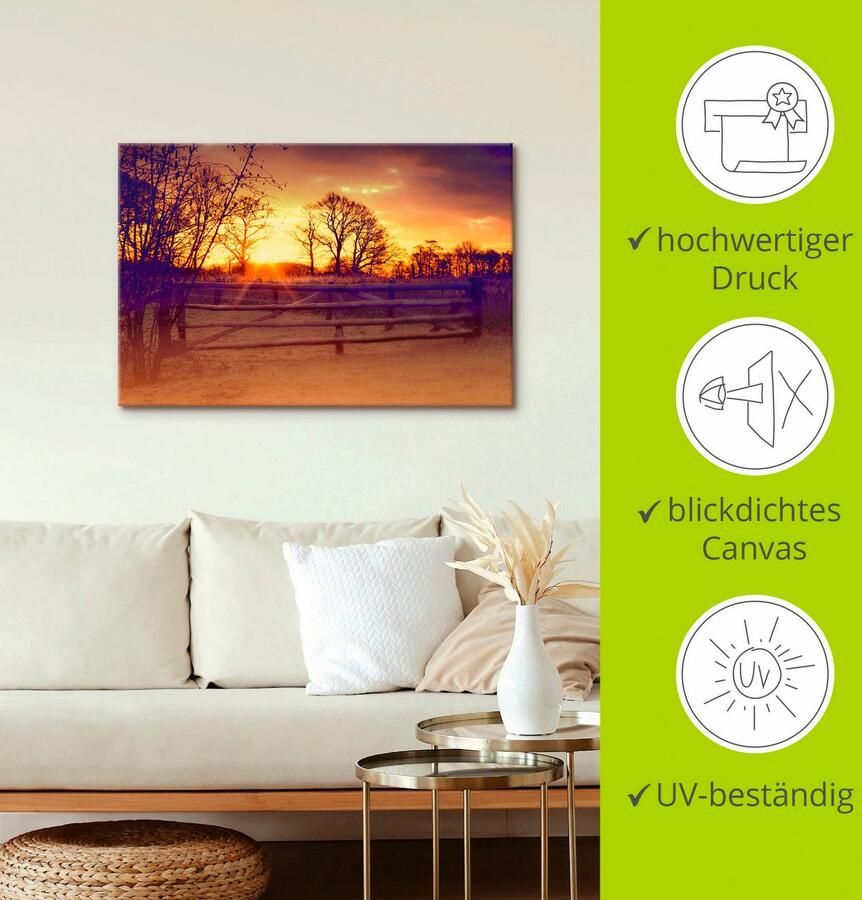 Artland Artprint op linnen Zonsopkomst in februari - Foto 3