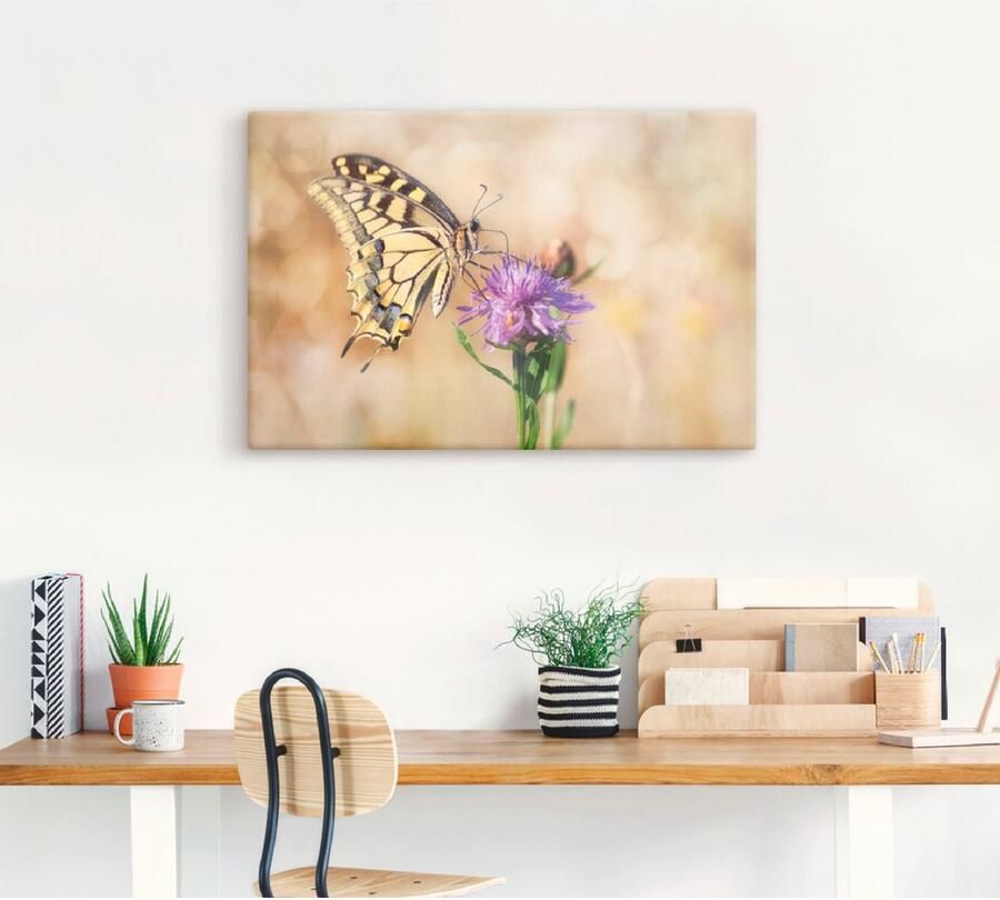 Artland Artprint op linnen Zwaluwstaart vlinder gespannen op een spieraam - Foto 3