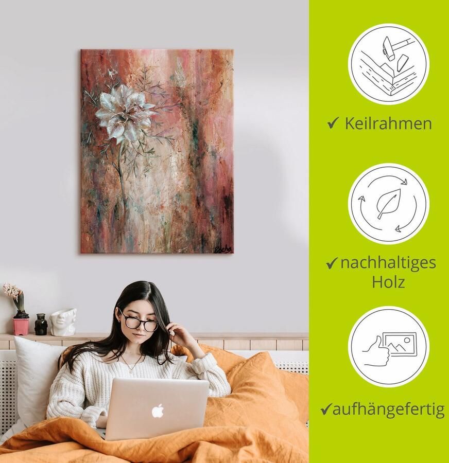 Artland Artprint op linnen Zwarte komijn I gespannen op een spieraam - Foto 2