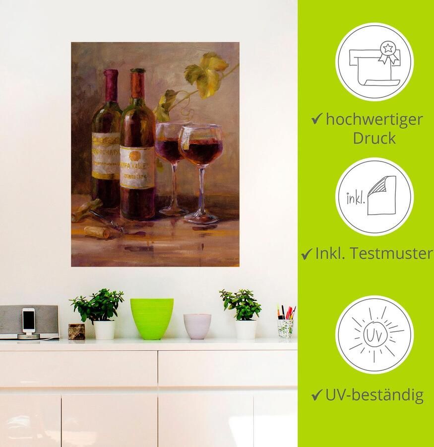 Artland Artprint Open wijn I als artprint op linnen poster muursticker in verschillende maten - Foto 2