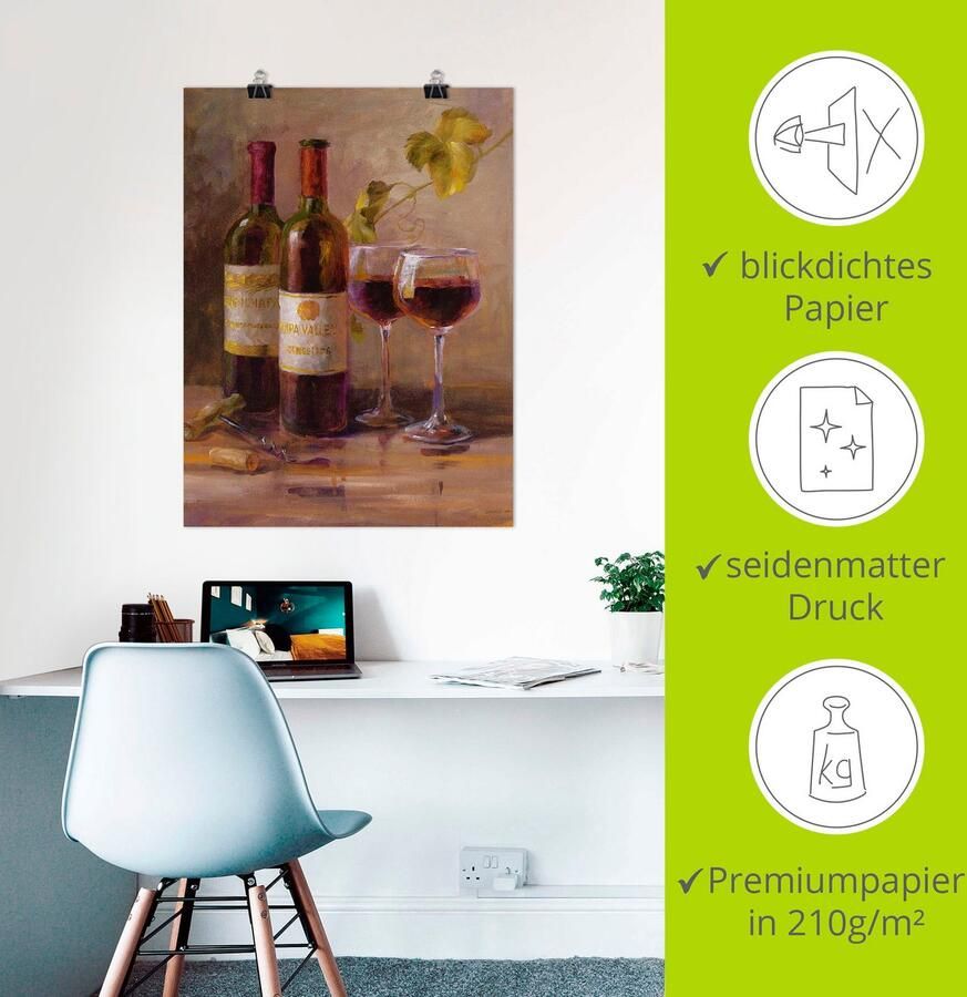Artland Artprint Open wijn I als artprint op linnen poster muursticker in verschillende maten - Foto 2