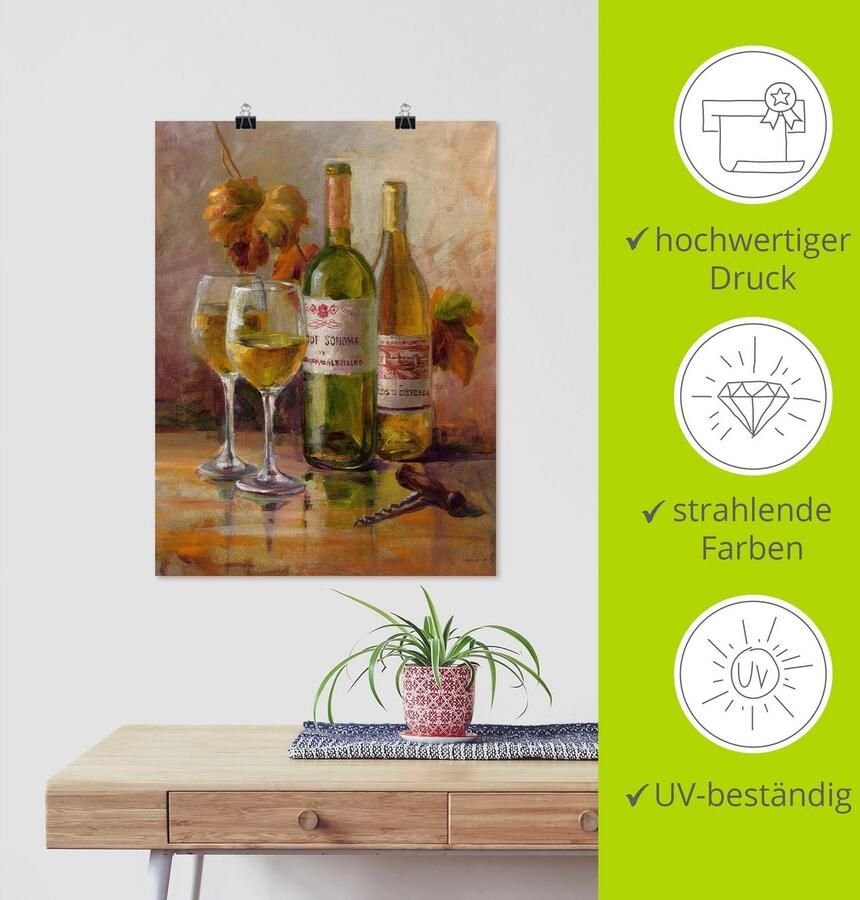 Artland Artprint Open wijn II als artprint op linnen poster in verschillende formaten maten - Foto 3