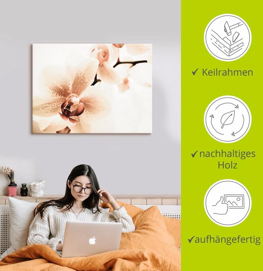 Artland Artprint Orchidee abstracte collage als artprint op linnen poster in verschillende formaten maten