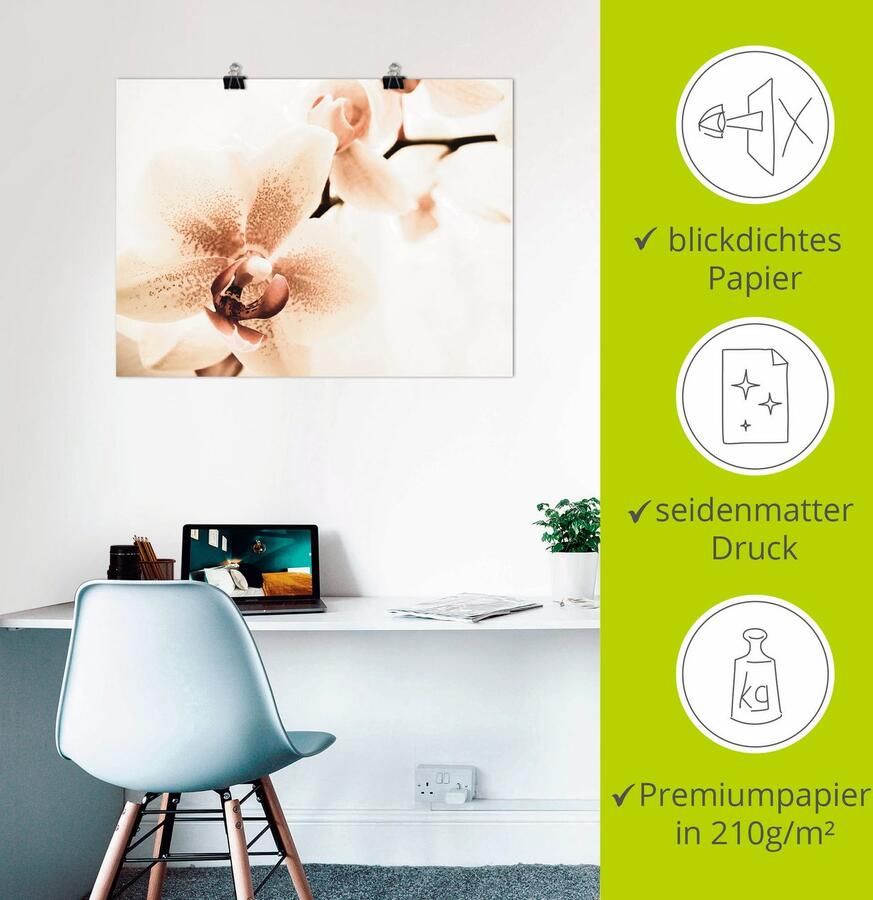 Artland Artprint Orchidee abstracte collage als artprint op linnen poster in verschillende formaten maten - Foto 2