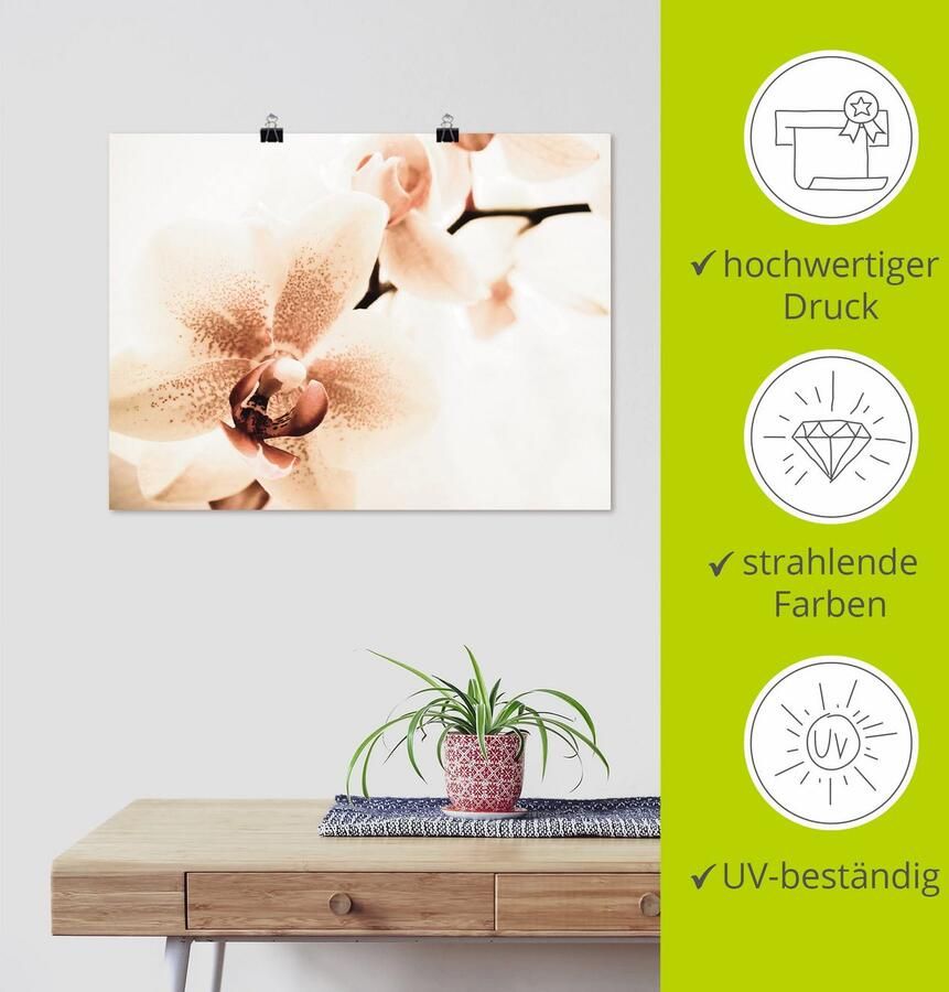 Artland Artprint Orchidee abstracte collage als artprint op linnen poster in verschillende formaten maten - Foto 3