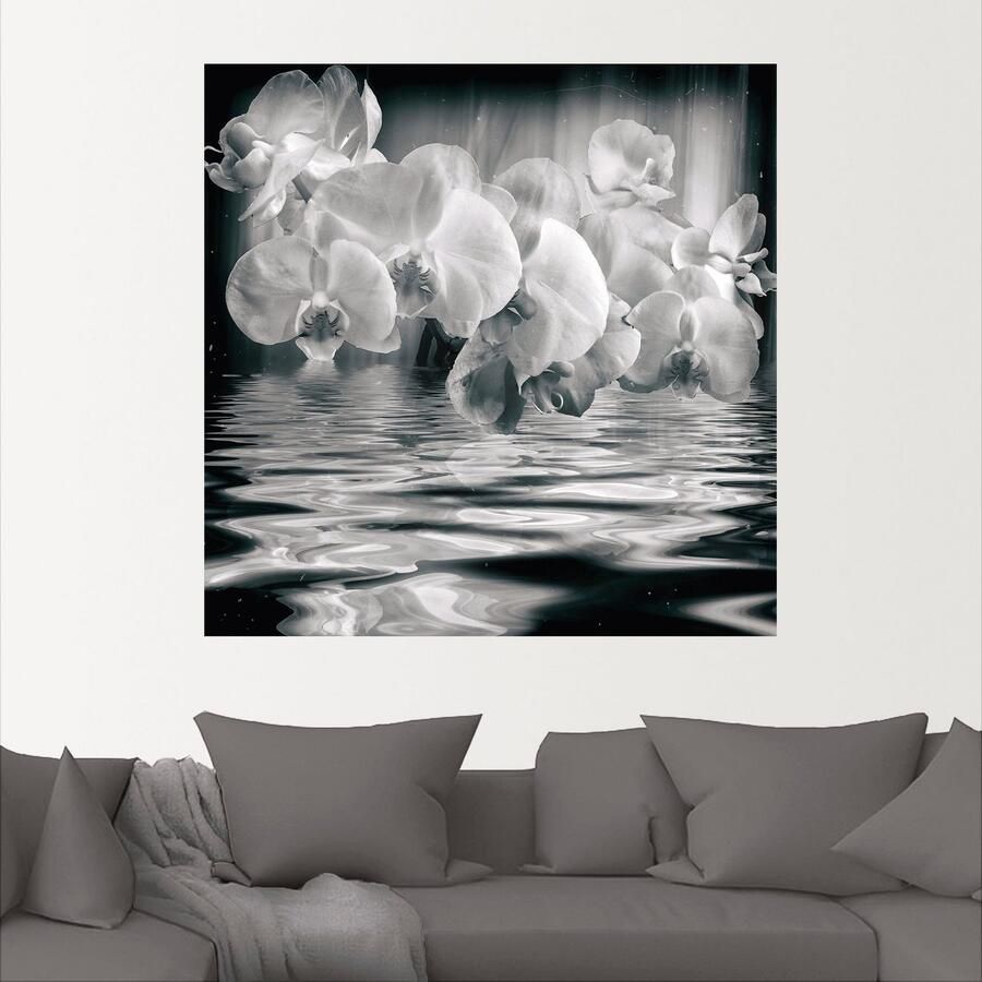 Artland Artprint Orchideeën monochroom als artprint op linnen muursticker in verschillende maten - Foto 2