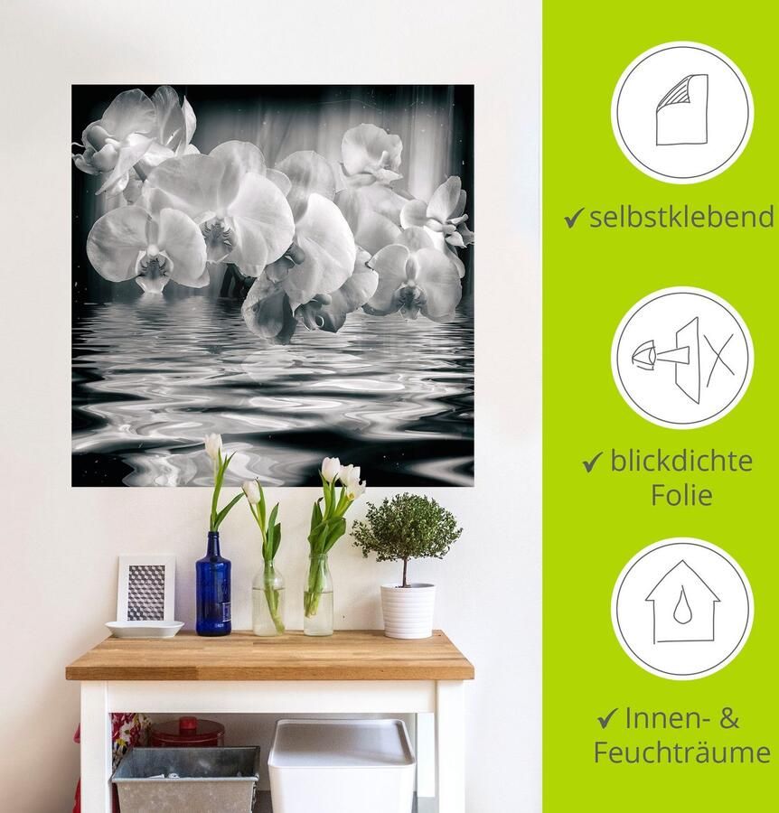 Artland Artprint Orchideeën monochroom als artprint op linnen muursticker in verschillende maten - Foto 4