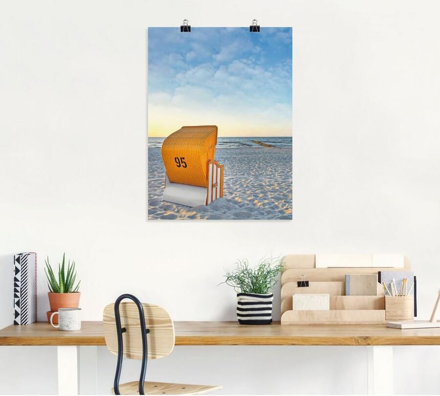 Artland Artprint Ostsee7 strandstoel als artprint van aluminium artprint voor buiten artprint op linnen poster in verschillende maten. maten - Foto 4