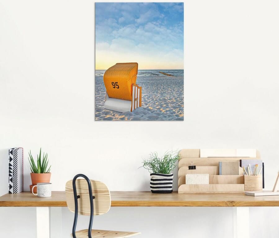 Artland Artprint Ostsee7 strandstoel als artprint van aluminium artprint voor buiten artprint op linnen poster in verschillende maten. maten - Foto 6