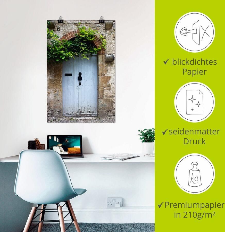 Artland Artprint Oude deur in Zuid-Frankrijk als artprint van aluminium artprint voor buiten artprint op linnen poster in verschillende maten. maten - Foto 2