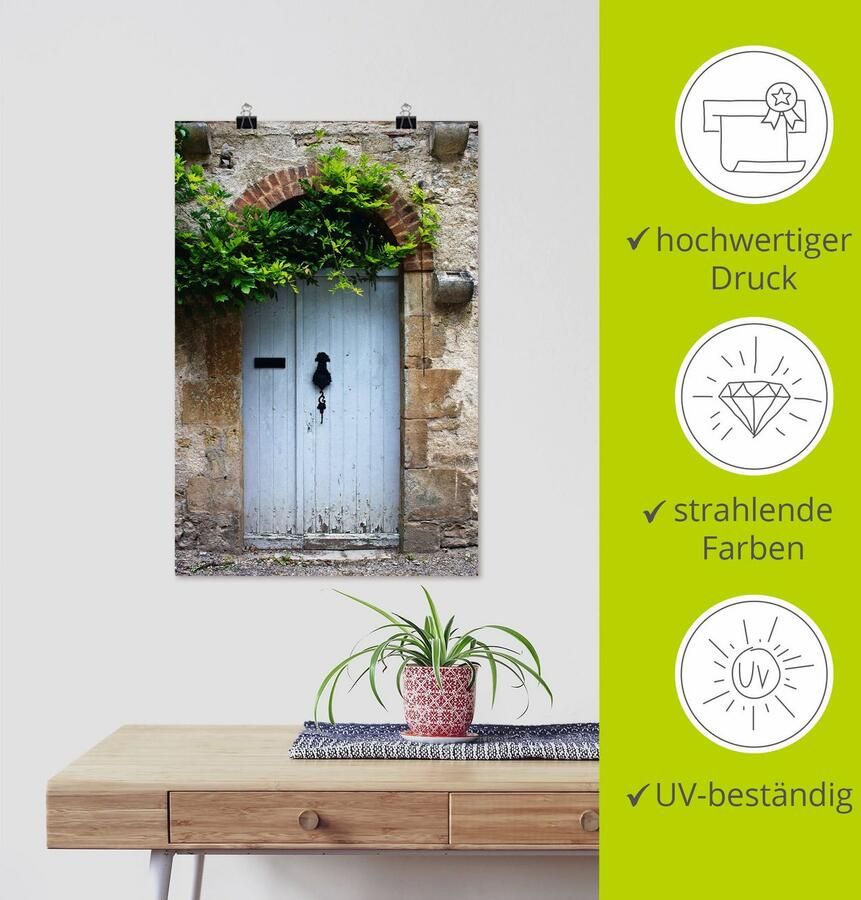 Artland Artprint Oude deur in Zuid-Frankrijk als artprint van aluminium artprint voor buiten artprint op linnen poster in verschillende maten. maten - Foto 3