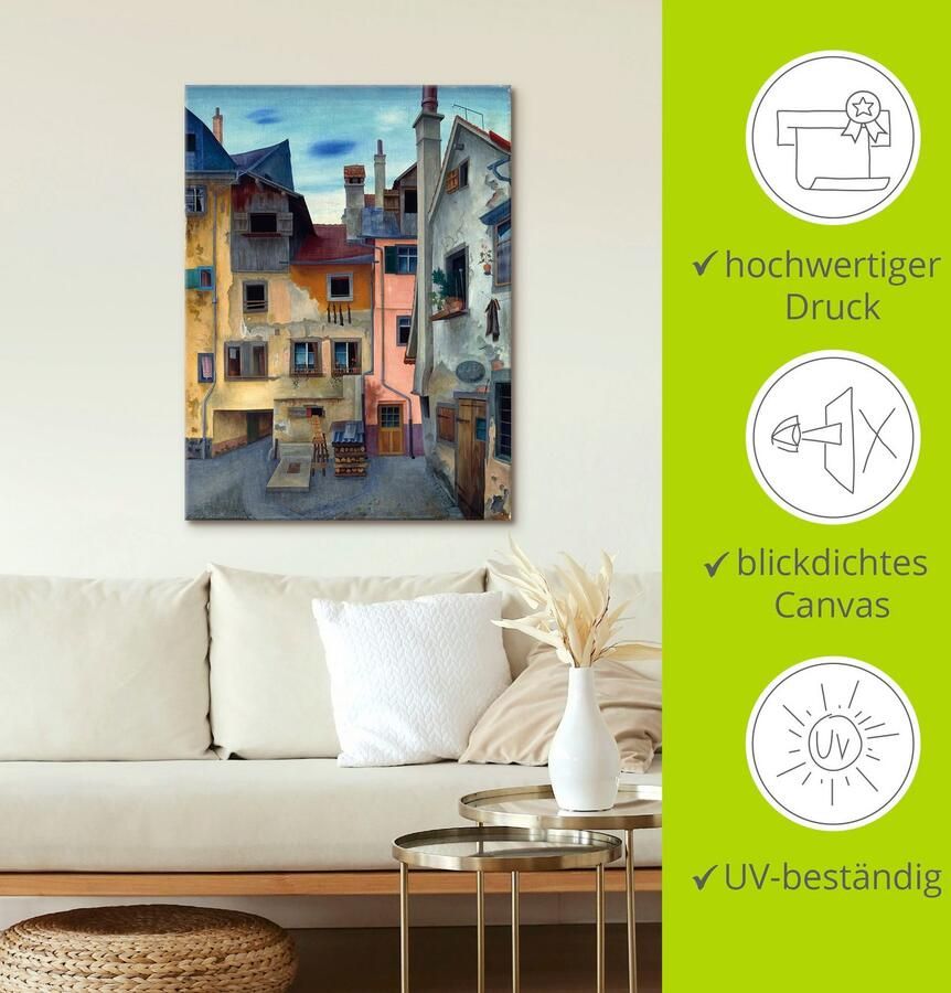 Artland Artprint Oude huizen in Lindau als artprint op linnen poster in verschillende formaten maten - Foto 3