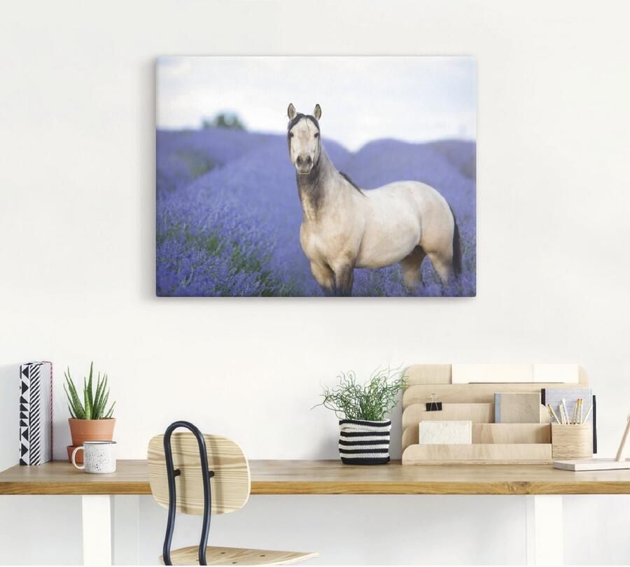 Artland Artprint Paard en bloemen III als artprint op linnen poster in verschillende formaten maten - Foto 4