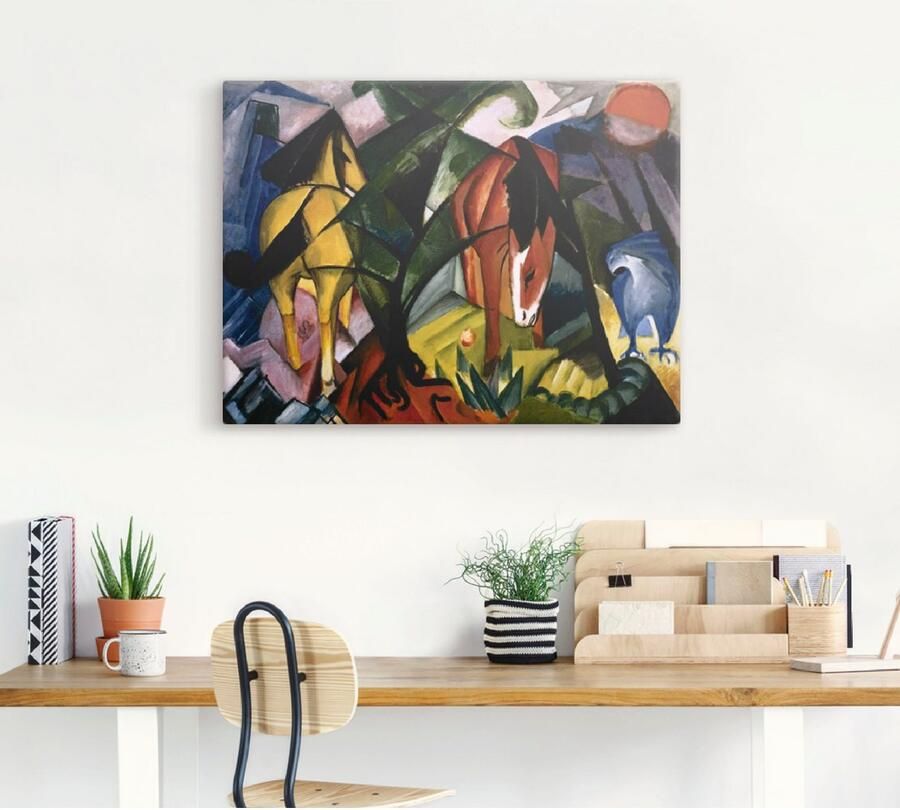 Artland Artprint Paarden en adelaar. 1912 als artprint op linnen poster in verschillende formaten maten - Foto 5