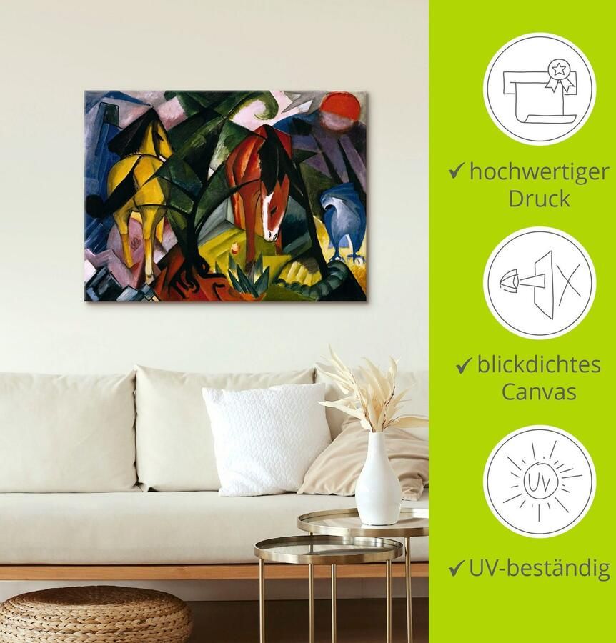 Artland Artprint Paarden en adelaar. 1912 als artprint op linnen poster in verschillende formaten maten - Foto 3