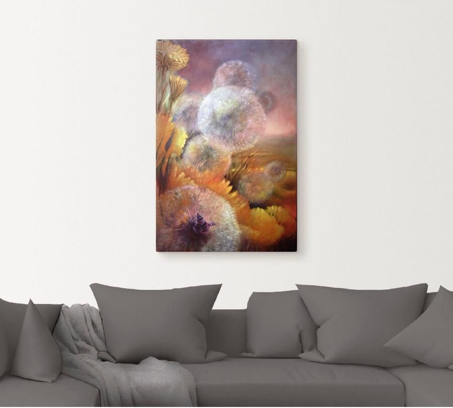Artland Artprint op linnen Paardenbloem en vlinder - Foto 4