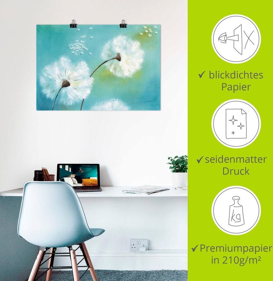 Artland Artprint Paardenbloemen als artprint van aluminium artprint voor buiten artprint op linnen poster muursticker - Foto 3