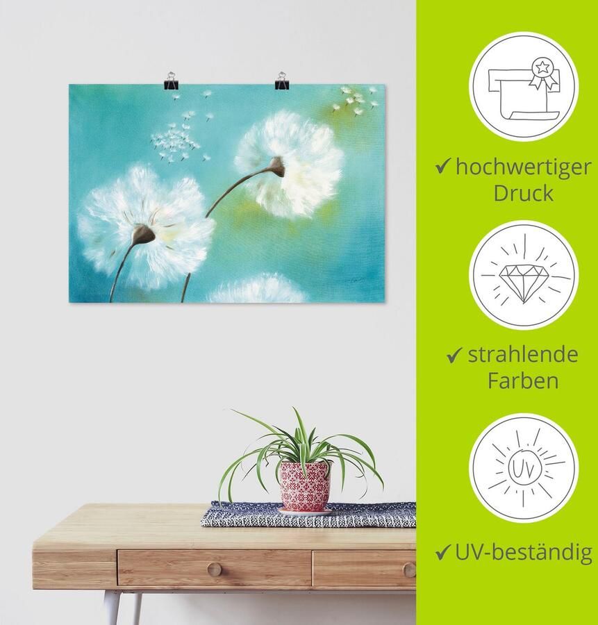 Artland Artprint Paardenbloemen als artprint van aluminium artprint voor buiten artprint op linnen poster muursticker - Foto 4