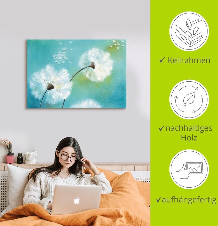 Artland Artprint Paardenbloemen als artprint van aluminium artprint voor buiten artprint op linnen poster muursticker - Foto 2