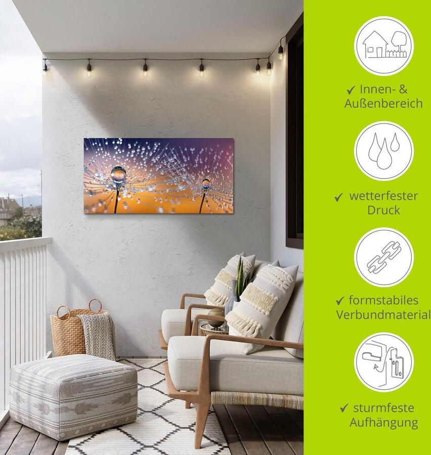 Artland Artprint Paardenbloemen dauwdruppel als artprint van aluminium artprint voor buiten artprint op linnen poster muursticker - Foto 5