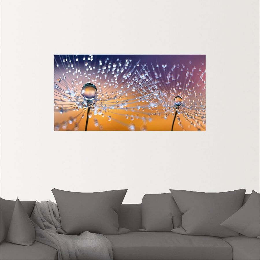 Artland Artprint Paardenbloemen dauwdruppel als artprint van aluminium artprint voor buiten artprint op linnen poster muursticker