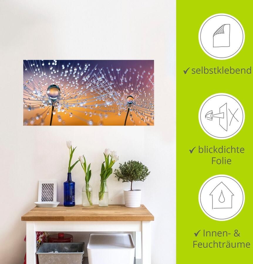 Artland Artprint Paardenbloemen dauwdruppel als artprint van aluminium artprint voor buiten artprint op linnen poster muursticker - Foto 3
