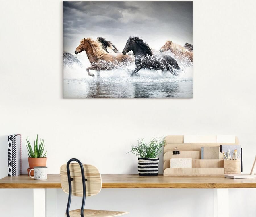 Artland Artprint Paardenrennen V als artprint op linnen poster in verschillende formaten maten - Foto 4