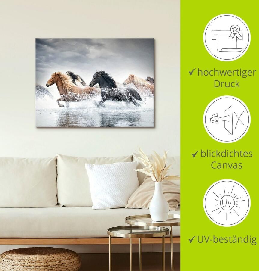 Artland Artprint Paardenrennen V als artprint op linnen poster in verschillende formaten maten - Foto 3