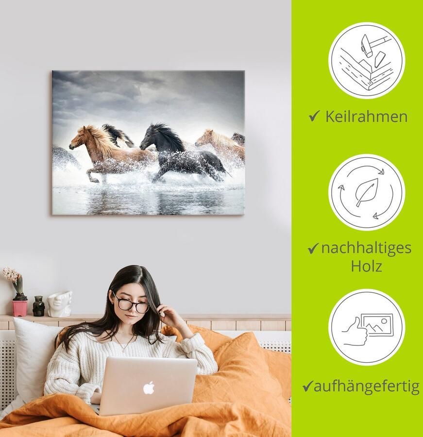 Artland Artprint Paardenrennen V als artprint op linnen poster in verschillende formaten maten - Foto 2