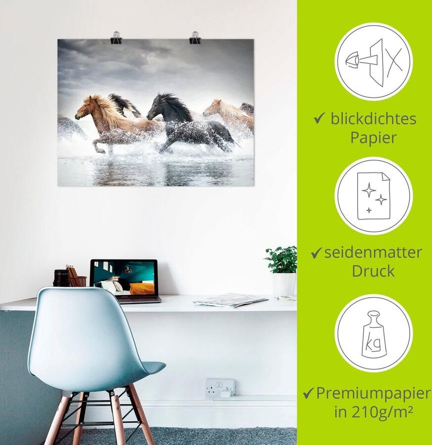 Artland Artprint Paardenrennen V als artprint op linnen poster in verschillende formaten maten - Foto 2