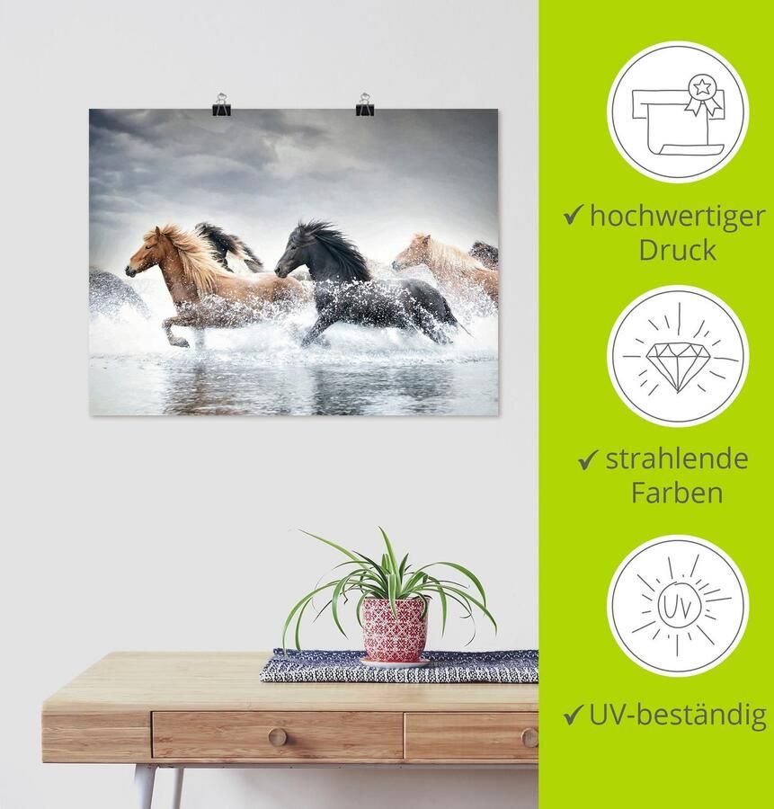 Artland Artprint Paardenrennen V als artprint op linnen poster in verschillende formaten maten - Foto 3
