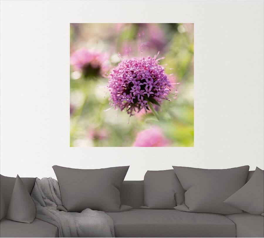 Artland Artprint Paars Bloem in tegenlicht als artprint op linnen muursticker in verschillende maten - Foto 4