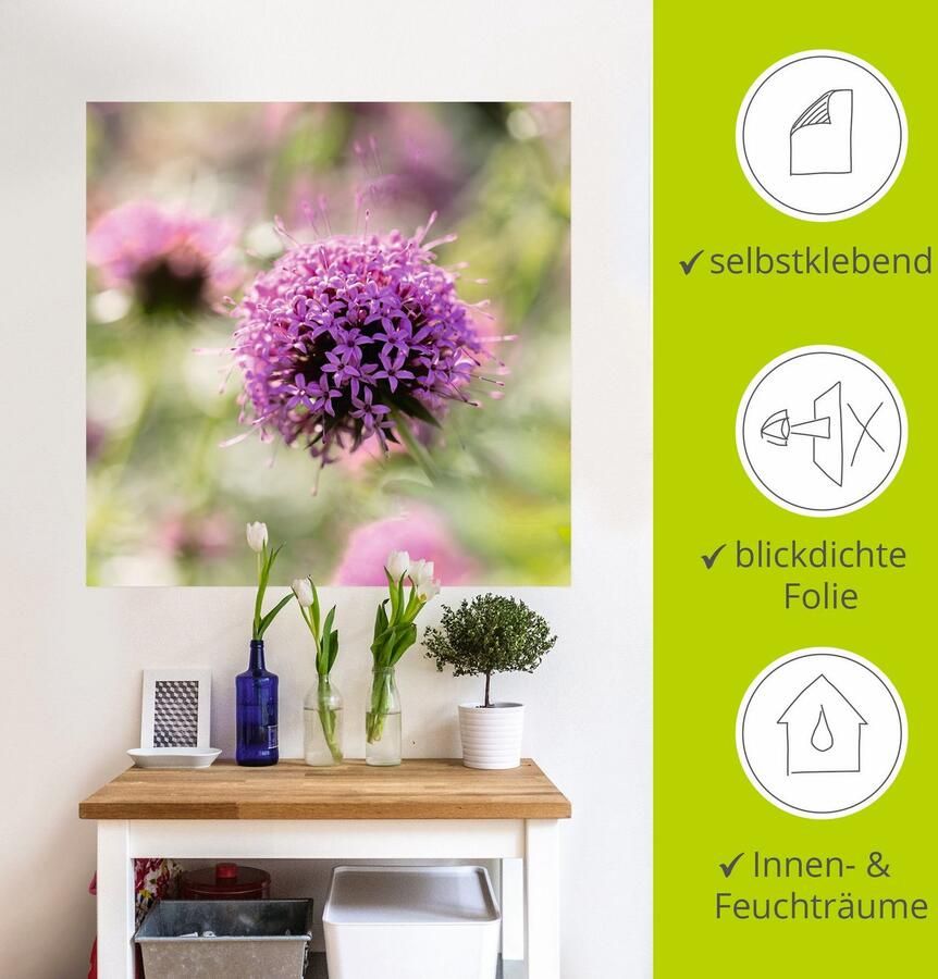 Artland Artprint Paars Bloem in tegenlicht als artprint op linnen muursticker in verschillende maten - Foto 3