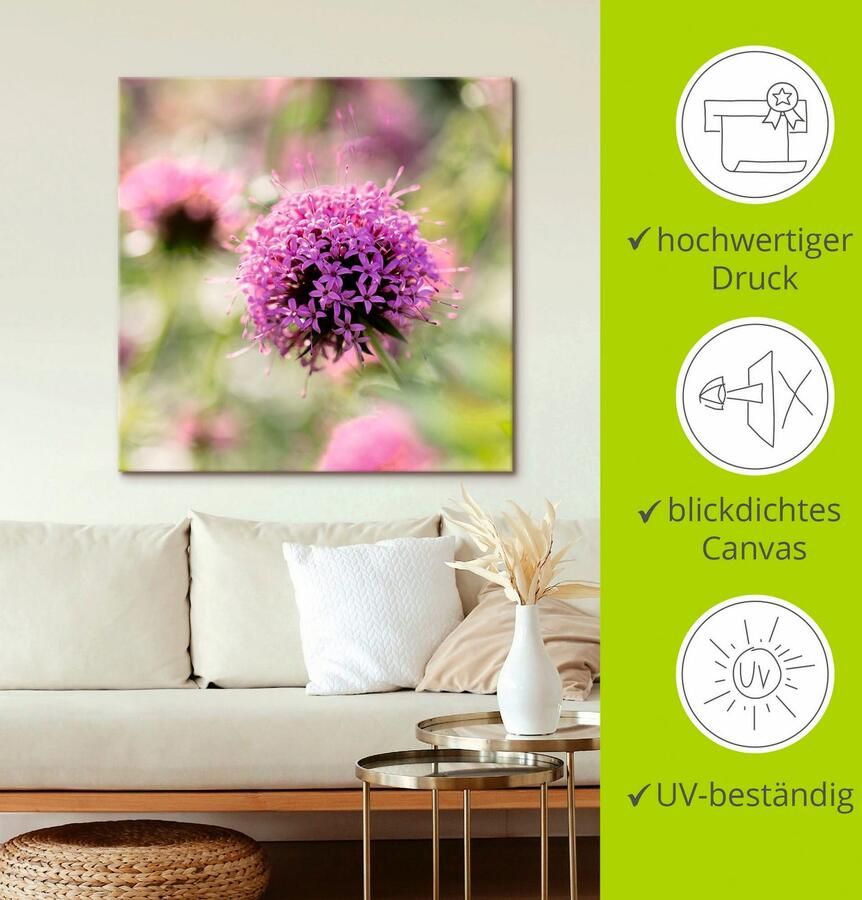 Artland Artprint Paars Bloem in tegenlicht als artprint op linnen muursticker in verschillende maten - Foto 2