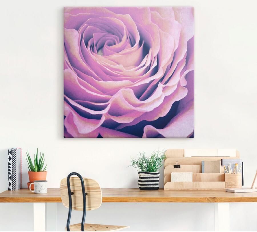 Artland Artprint Paars Roos als artprint op linnen poster in verschillende formaten maten - Foto 3