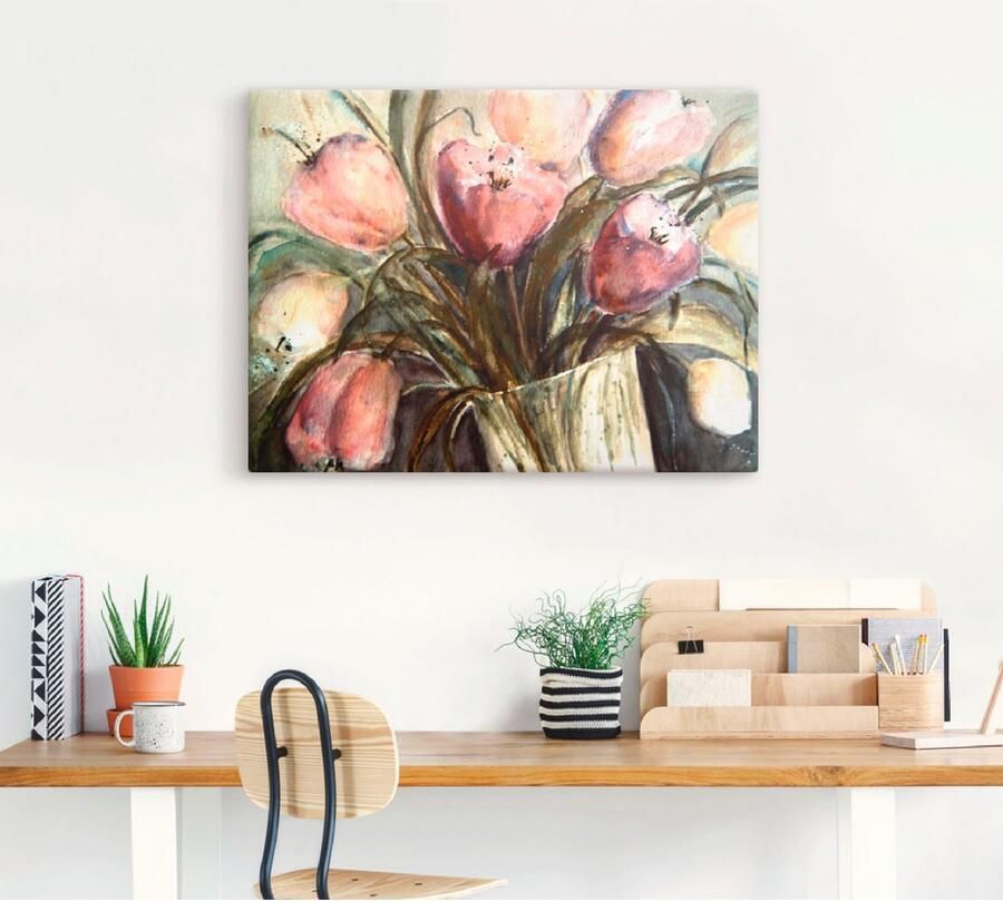 Artland Artprint Paars Tulpen in vaas als artprint op linnen poster muursticker in verschillende maten - Foto 4