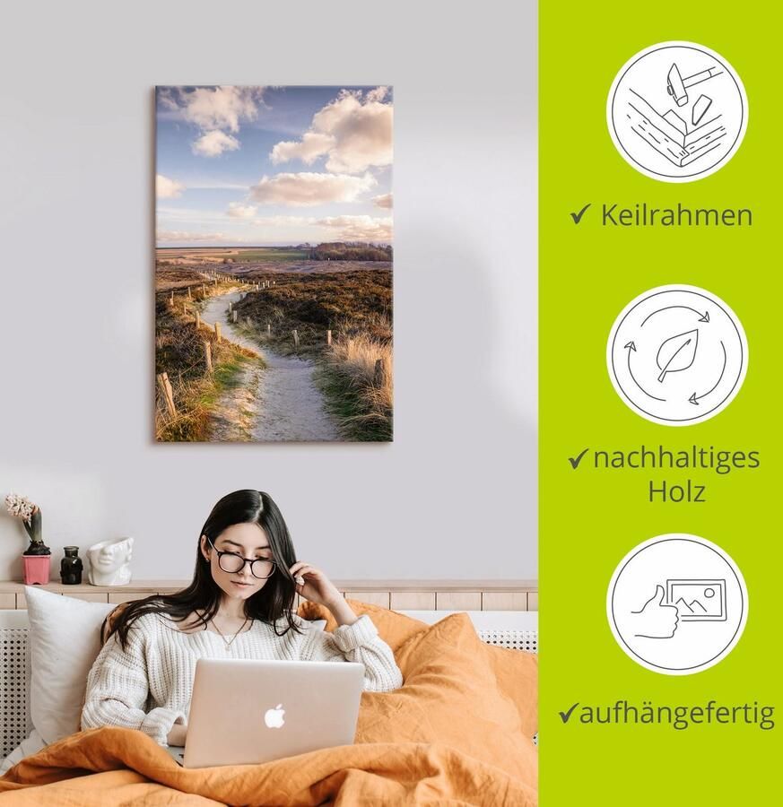 Artland Artprint Pad door Morsum Cliff Nature Reserve als artprint op linnen poster in verschillende formaten maten - Foto 2